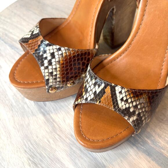 Alexandre Birman Exotic Crocodile Print Open Toe Platform Sandals US Size 9 - Picture 7 of 13